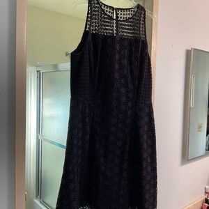Tory Burch Black Crochet Lace Mini Dress